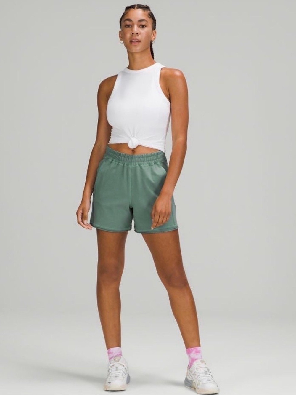 lululemon athletica LA High Rise Olive Green Athletic Shorts